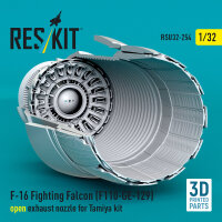 F-16 Fighting Falcon (F110-GE-129) open exhaust nozzle for Tamiya kit (3D Printed)