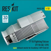F-16 Fighting Falcon (F110-GE-129) open exhaust nozzle...