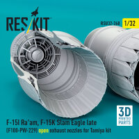 F?15I Raam, F?15K Slam Eagle late (F100-PW-229) open exhaust nozzles for Tamiya kit (3D Printed)