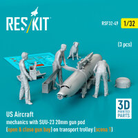 US Aircraft mechanics with SUU-23 20mm gun pod (open...