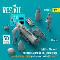 British Aircraft mechanics with SUU-23 20mm gun pod (open...