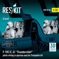 F-105F/G Thunderchief pilots sitting in ejection seat for Trumpeter kit (2 pcs) (3D Printed)