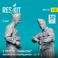 F-105 (F, G) Thunderchief male pilots (in a standing position - type 1) (2 pcs) (3D Printed)
