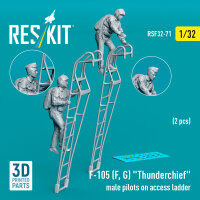 F-105 (F, G) Thunderchief male pilots on access ladder (2...