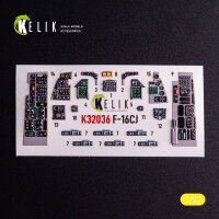 F-16CJ - interior 3D decals for Tamiya kit