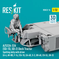A/S32A-32A (SD-1D, SD-2) Deck Tractor Spotting dolly with driver (A-6, AV-8B, F-14, F/A-18, EA-6B, S-3, UH-60, CH-53, SH-3) (3D Printed model kit)