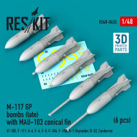 M-117 GP bombs (late) with MAU-103 conical fin (6 pcs)...