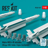 Matra MICA-IR missiles (4 pcs) (Mirage 2000, Rafale, Gripen, Eurofighter) (3D Printed)
