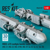 MBD2-67U multiple bombs racks (2 pcs) (MiG-21, MiG-23, MiG-27(?), MiG-29, Su-25, Su-24, Yak-38) (3D Printed)