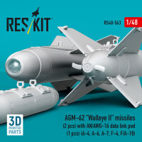 AGM-62 Walleye II missiles (2 pcs) with AN/AWG-16 data link pod (1 pcs) (A-4, A-6, A-7, F-4, F/A-18) (3D Printed)