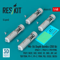 Mk-54 Depth bombs (350 lb) (4 pcs) (PB4Y-1, PB4Y-2,...