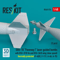 GBU-10 Paveway I laser guided bombs with BSU-37/B fin and BSU-3A/B wing (slow speed) thermally protected (2 pcs) (F-4D/E, F-111, A-6A, A-7E) (3D Printed)