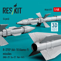 R-27EP (AA-10 Alamo-F) missiles (4 pcs) (MiG-29, Su-27, Yak-141) (3D Printed)