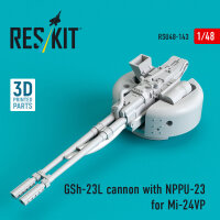 GSh-23L cannon with NPPU-23 for Mi-24VP (3D Printed)
