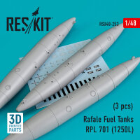 Rafale Fuel Tanks RPL 701 (1250L) (3 pcs) (3D Printed)