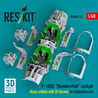 F-105G Thunderchief cockpit (Basic edition with 3D decals) for HobbyBoss kit (3D Printed)