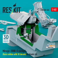 Mirage-2000-5 cockpit (Basic edition with 3D decals) for Kinetic kit (3D Printed)