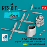 P-47D 11/25/30 Thunderbolt propeller (3 pcs), engine...