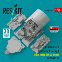 P-47D-25,26 Thunderbolt cockpit (Basic edition with 3D...