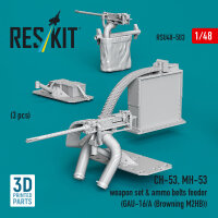 CH-53, MH-53 weapon set & ammo belts feeder (GAU-16/A (Browning M3)) (3 pcs) (3D Printed)