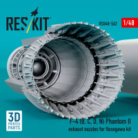 F-4 (B, C, D, N) Phantom II exhaust nozzles for Hasegawa kit (3D Printed)