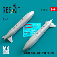 1200 L fuel tanks RAF Jaguar (2 pcs) (3D Printed)