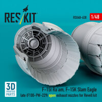 F?15I Raam, F?15K Slam Eagle late (F100-PW-229) open exhaust nozzles for Revell kit (3D Printed)