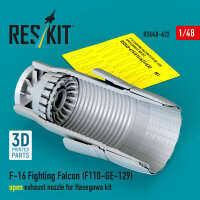 F-16 Fighting Falcon (F110-GE-129) open exhaust nozzle for Hasegawa kit (3D Printed)