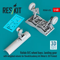 Rafale B/C wheel bays, landing gear with weighted wheels (3D Printed) Revell / Academy