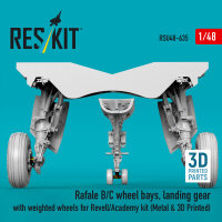 Rafale B/C wheel bays, landing gear with weighted wheels (3D Printed) Revell / Academy