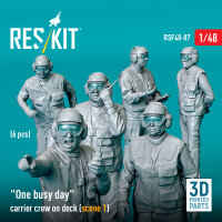 One busy day carrier crew on deck (scene 1) (6 pcs) (3D...