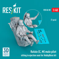 Rafale (C, M) male pilot sitting in ejection seat for...