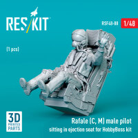 Rafale (C, M) male pilot sitting in ejection seat for...
