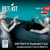 USAF Pilot P-47 Thunderbolt (1 pcs) and photo journalist (1 pcs) for MiniArt kit (3D Printed)