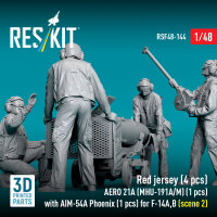 Red jersey (4 pcs) AERO 21A (MHU-191A/M) (1 pcs) with AIM-54A Phoenix (1 pcs) for F-14A,B (scene 2) (3D Printed)