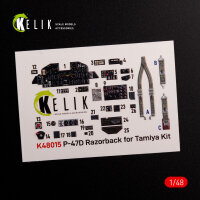 P-47D Razorback interior 3D decals for Tamiya kit
