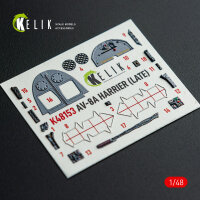 AV-8A HARRIER (Late) - interior 3D decals for Kinetic kit