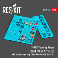 F-16C Fighting Vipers (Block 30,40,42,50,52) with mission marking (Main Decals with Stencils)