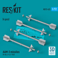 AAM-3 missiles (4 pcs) (F-4EJ, F-2, F-15J) (3D Printed)