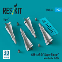 AIM-4 (F, G) Super Falcon missiles for F-106 (4 pcs) (3D...