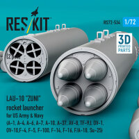 LAU-10 ZUNI rocket launcher for US Army & Navy (2 pcs) (A-1, A-4, A-6, A-7, A-10, A-37, AV-8, TF-9J, OV-1, OV-10, F-4, F-5, F-100, F-14, F-16, F/A-18, Su-25) (3D Printed)