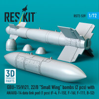 GBU-15(V)21,22/B Small Wing bombs (2 pcs) with AN/AXQ-14 data link pod (1 pcs) (F-4, F-15E, F-16I, F-111, B-52) (3D Printed)