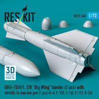 GBU-15(V)1,2/B Big Wing bombs (2 pcs) with AN/AXQ-14 data link pod (1 pcs) (F-4, F-15E, F-16I, F-111, B-52) (3D Printed)