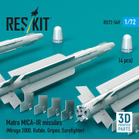 Matra MICA-IR missiles (4 pcs) (Mirage 2000, Rafale, Gripen, Eurofighter) (3D Printed)