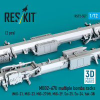 MBD2-67U multiple bombs racks (2 pcs) (MiG-21, MiG-23, MiG-27(?), MiG-29, Su-25, Su-24, Yak-38) (3D Printed)