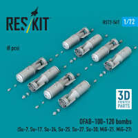 OFAB-100-120 bombs (8 pcs) (Su-7, Su-17, Su-24, Su-25, Su-27, Su-30, MiG-21, MiG-27) (3D Printed)