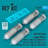 Mk-XVII Depth bombs (350 lb) (4 pcs) (PB4Y-1, PB4Y-2,...