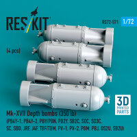 Mk-XVII Depth bombs (350 lb) (4 pcs) (PB4Y-1, PB4Y-2,...