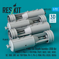Mk-54 Depth bombs (350 lb) (4 pcs) (PB4Y-1, PB4Y-2,...