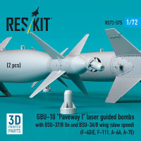 GBU-10 Paveway I laser guided bombs with BSU-37/B fin and BSU-3A/B wing (slow speed) (2 pcs) (F-4D/E, F-111, A-6A, A-7E) (3D Printed)